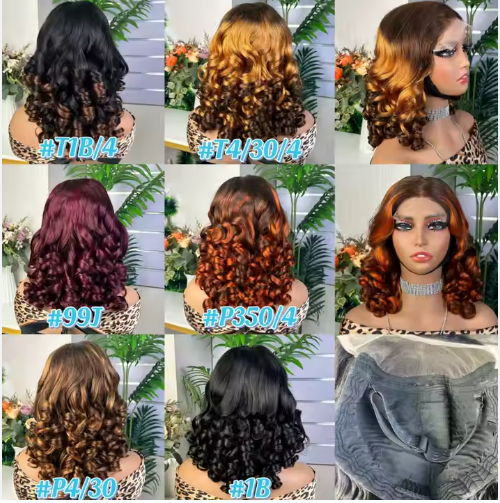 Hot Selling Factory Price Double Drawn Bouncy Curly Wig 5*5 Human Hair Virgin Hair for Women