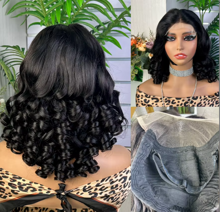 Hot Selling Factory Price Double Drawn Bouncy Curly Wig 5*5 Human Hair Virgin Hair for Women