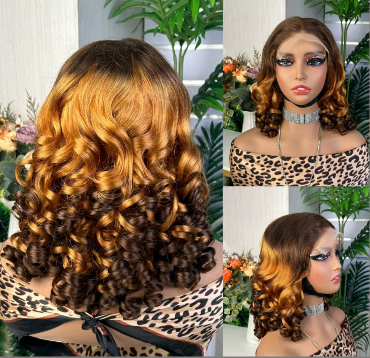 Hot Selling Factory Price Double Drawn Bouncy Curly Wig 5*5 Human Hair Virgin Hair for Women