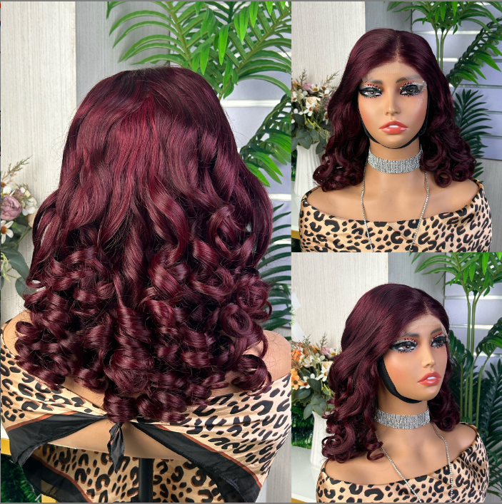 Hot Selling Factory Price Double Drawn Bouncy Curly Wig 5*5 Human Hair Virgin Hair for Women