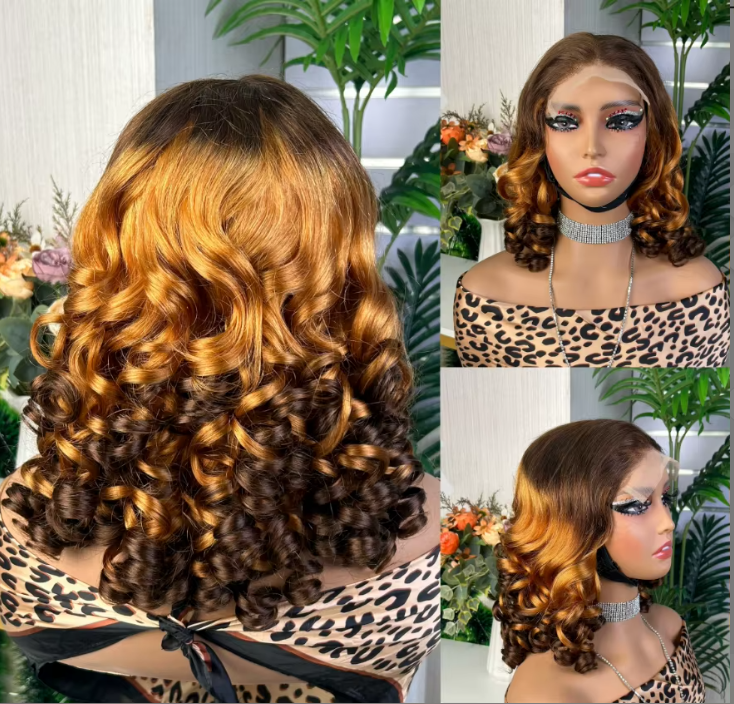 Hot Selling Factory Price Double Drawn Bouncy Curly Wig 5*5 Human Hair Virgin Hair for Women
