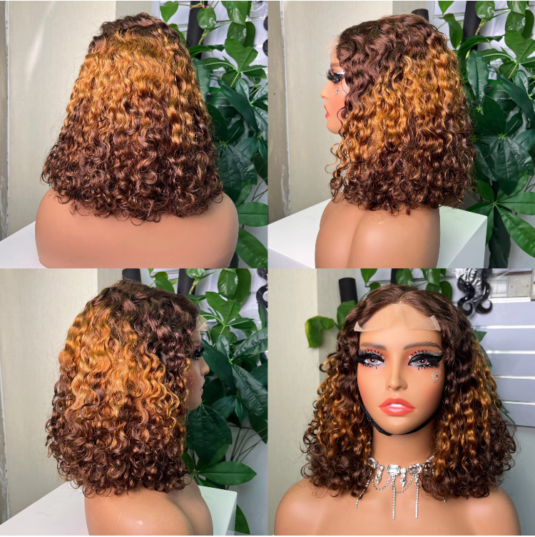 Highlight SDD Natural 5x5 Glueless Lace Frontal 250% Density Water Wave Human Hair Wig