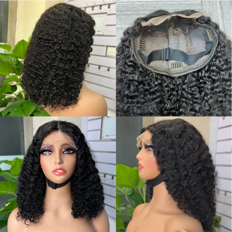 Wholesale Glueless Burmese Curl Wig Full Density 100% Human Hair 5x5 Lace Closure Wig Brown Color