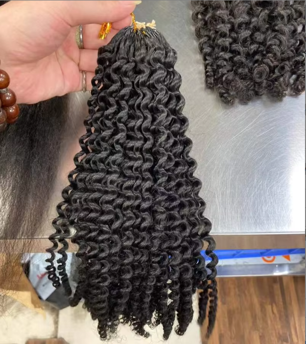 Hot Selling Pre-Looped Kinky Curly Crochet Braids Boho Braiding Bulk 100g Remy Human Hair Extensions No Weft