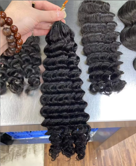 Hot Selling Pre-Looped Kinky Curly Crochet Braids Boho Braiding Bulk 100g Remy Human Hair Extensions No Weft
