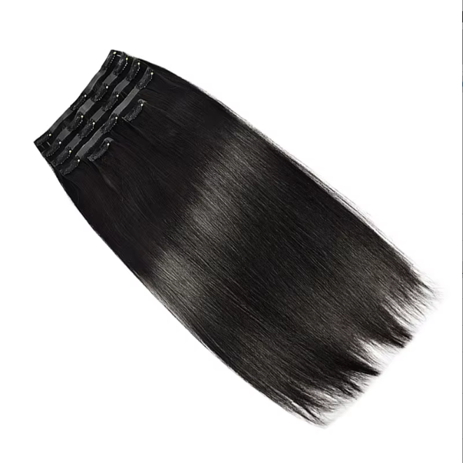 Burmese Curly Seamless Clip Ins 100% Human Hair Raw Pu Clip in Full and Thick Natural Invisible Seamless Clip in Hair Extension