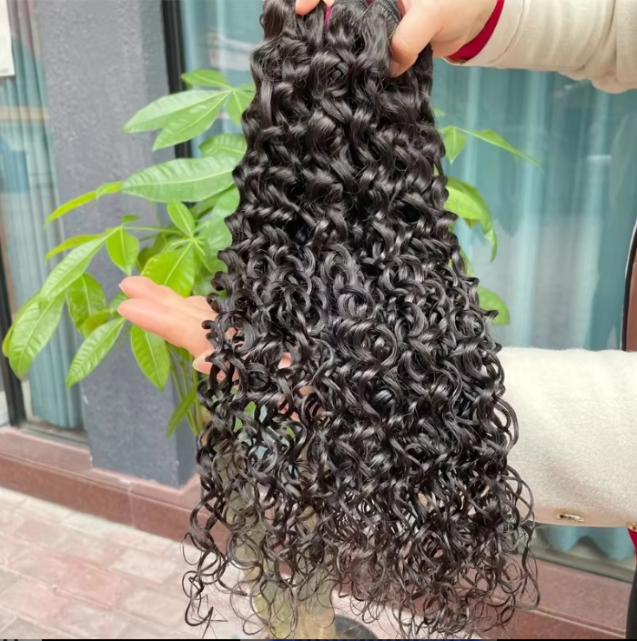 Wholesale Natural Color 11A 12A Soft Afro Raw Indian Virgin Human Hair Extensions Body Deep Wave Cuticle Aligned Double Weft