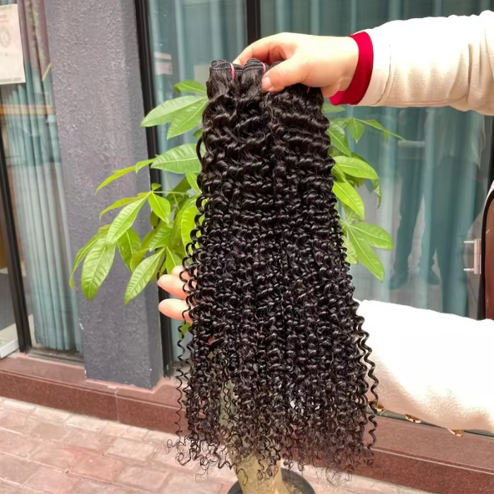 Wholesale Natural Color 11A 12A Soft Afro Raw Indian Virgin Human Hair Extensions Body Deep Wave Cuticle Aligned Double Weft