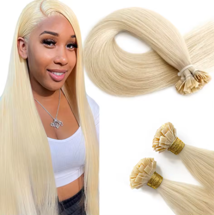 Flat Tip Human Hair Extensions Virgin Remy Hair Wholesale Blonde 27# Color 50Gram/Pack 18-30inch Natural Straight Hair