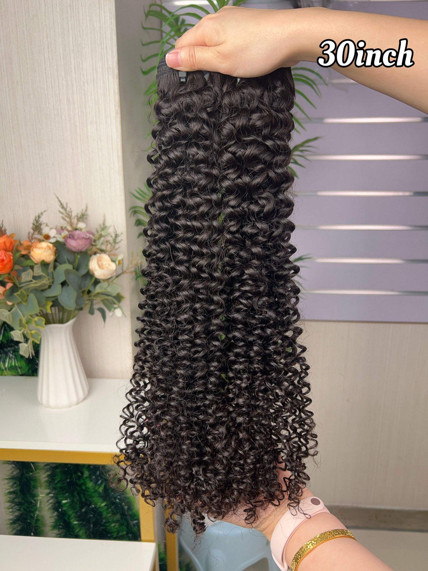 Wholesale Hot Selling Kinky Curly Bundle 100g Per Pack Super Double Drawn Hair Extension 100% Human Hair