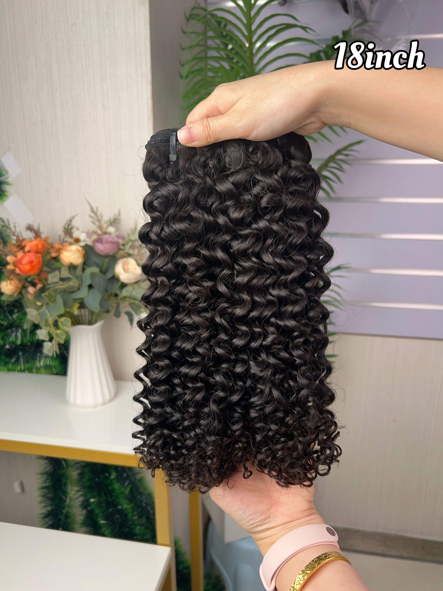Wholesale Hot Selling Kinky Curly Bundle 100g Per Pack Super Double Drawn Hair Extension 100% Human Hair