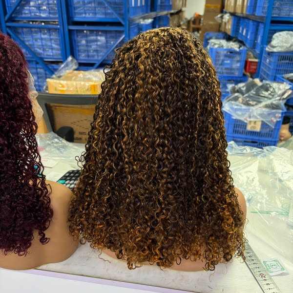 Hot Selling 300g Raw Virgin Hair Wigs Super Double Drawn 13X4 Glueless Lace Closure Pixie Curl Wigs Wholesale
