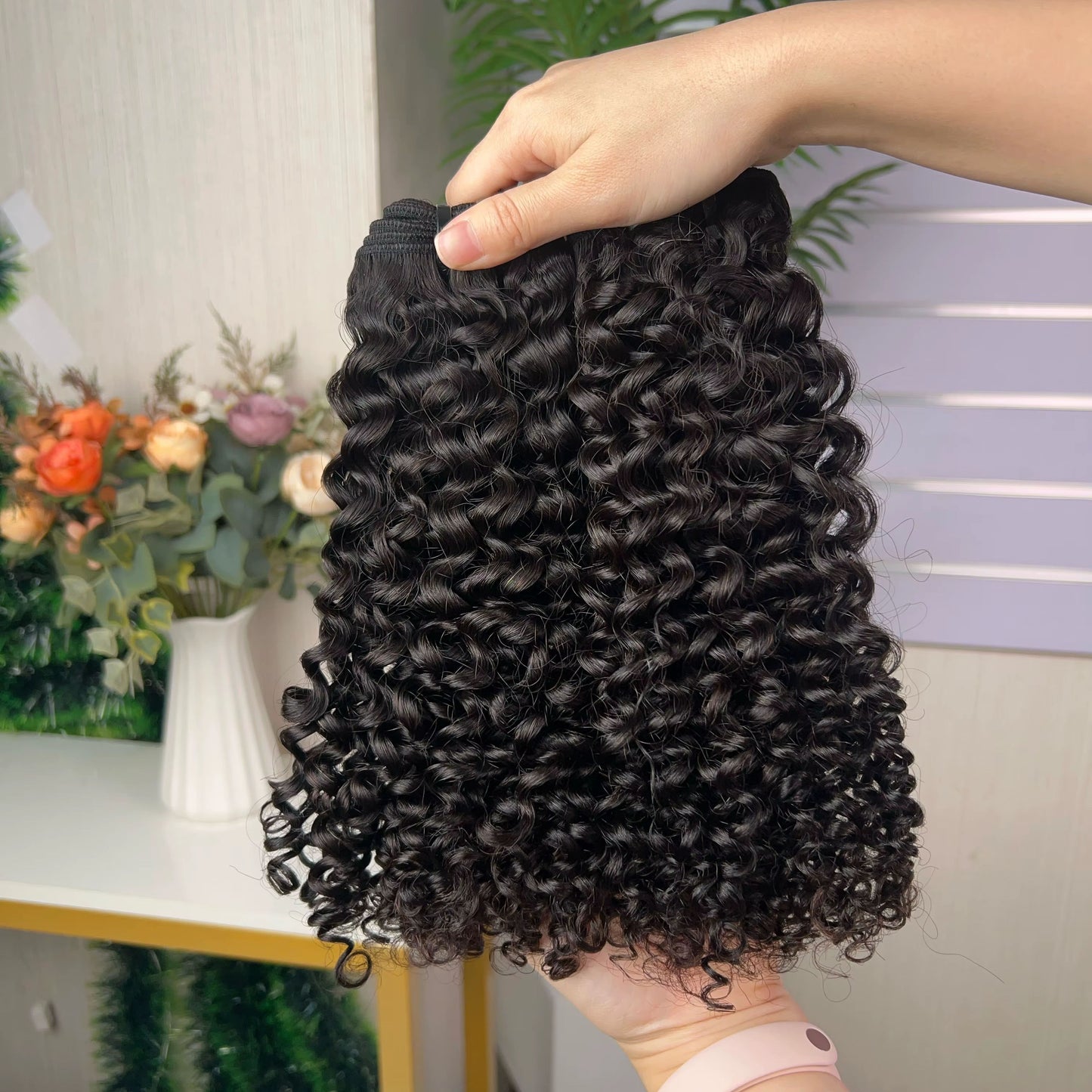 Wholesale Hot Selling Kinky Curly Bundle 100g Per Pack Super Double Drawn Hair Extension 100% Human Hair