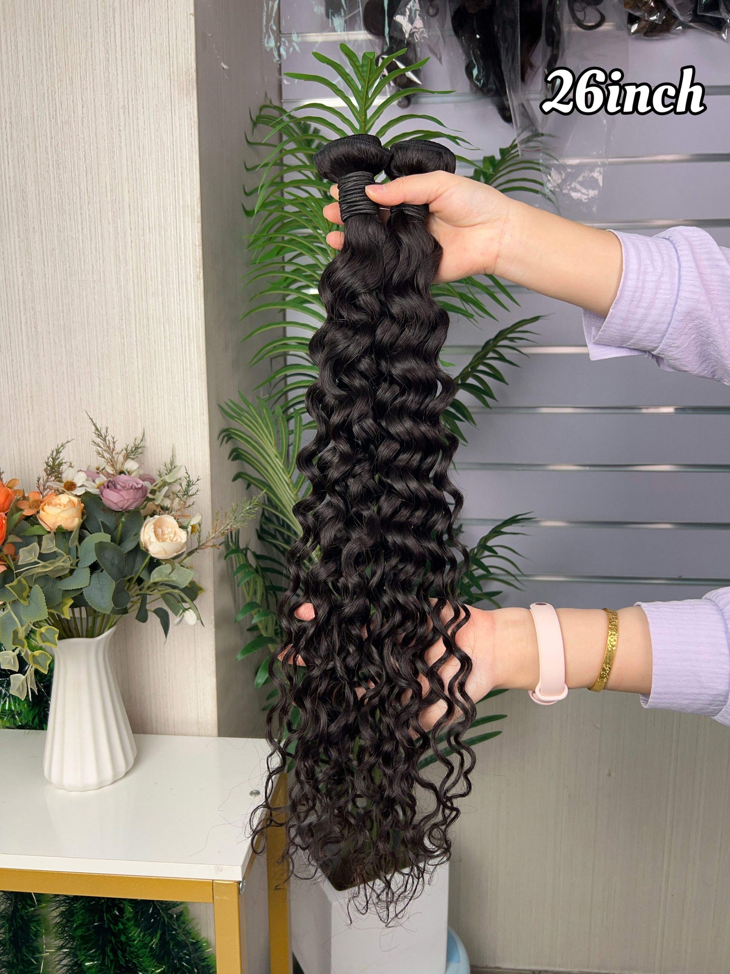 Wholesale Hot Selling Water Wave Bundle 100g Per Pack Super Double Drawn Hair Extension 100% Human Hair