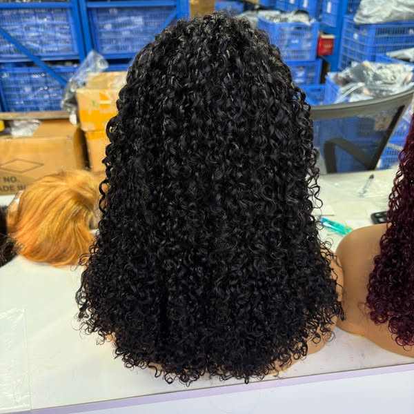 Hot Selling 300g Raw Virgin Hair Wigs Super Double Drawn 13X4 Glueless Lace Closure Pixie Curl Wigs Wholesale
