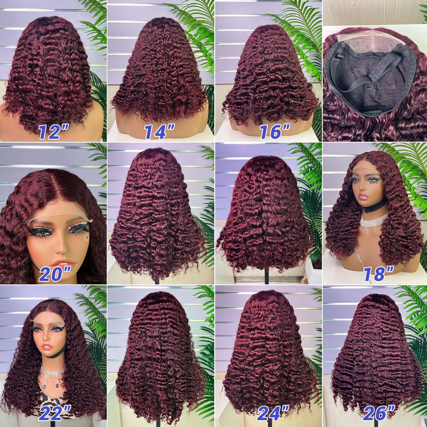 Wholesale SDD Quality Burmese Curl Closure Wig Full Density 100% Human Hair 5x5 Glueless Lace Closure Wig Wine Color