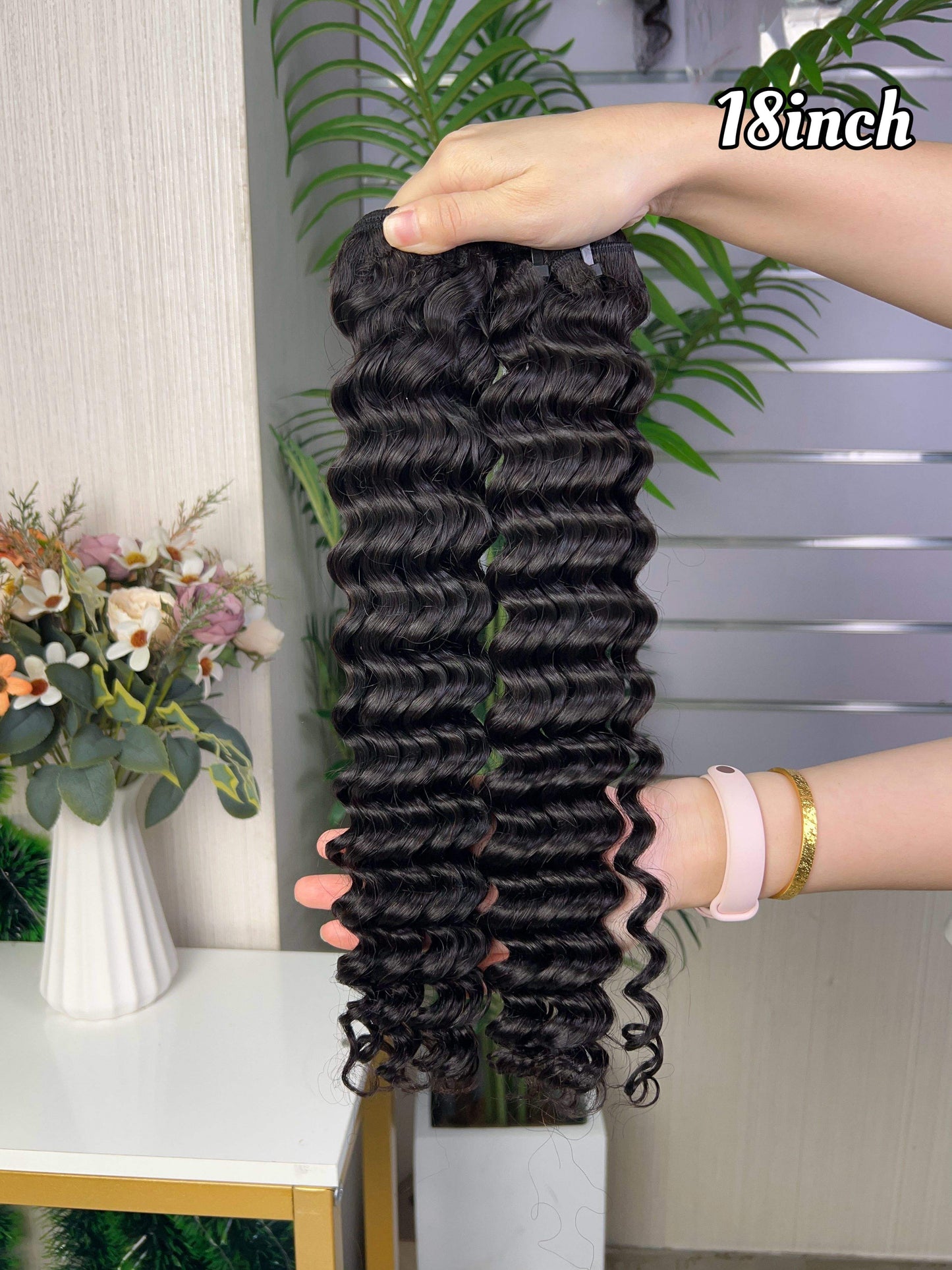 Double Drawn Deep Wave Hair Bundle 100% Human Hair