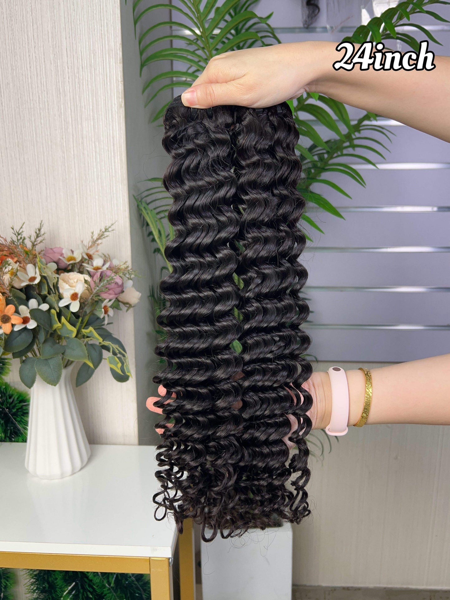 Double Drawn Deep Wave Hair Bundle 100% Human Hair