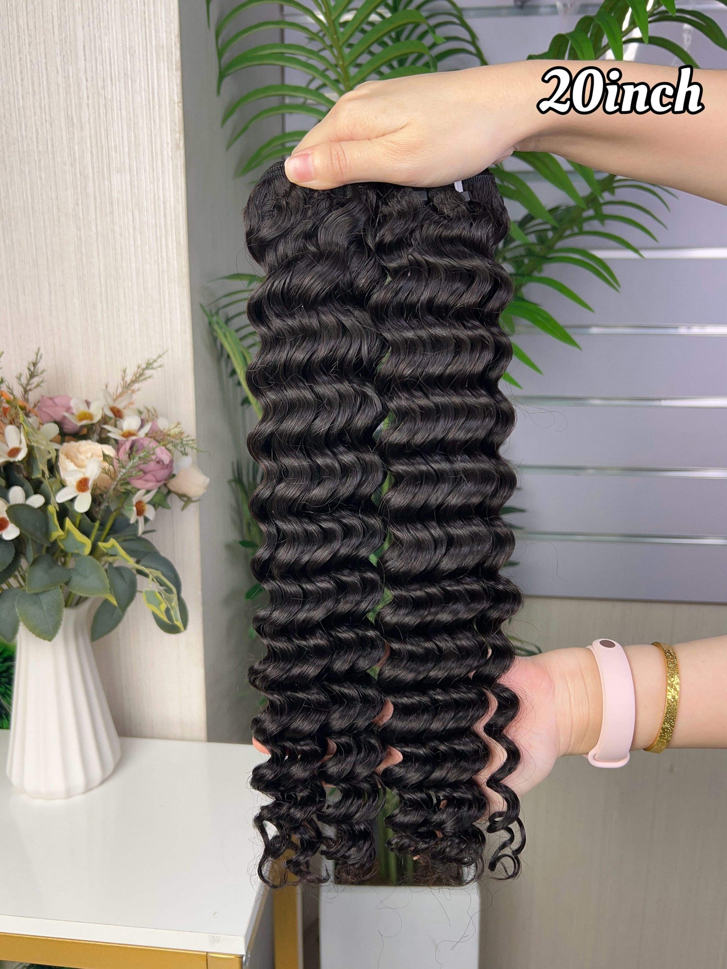 Double Drawn Deep Wave Hair Bundle 100% Human Hair