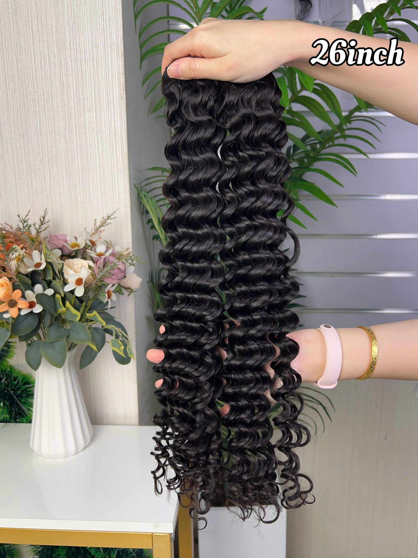 Double Drawn Deep Wave Hair Bundle 100% Human Hair