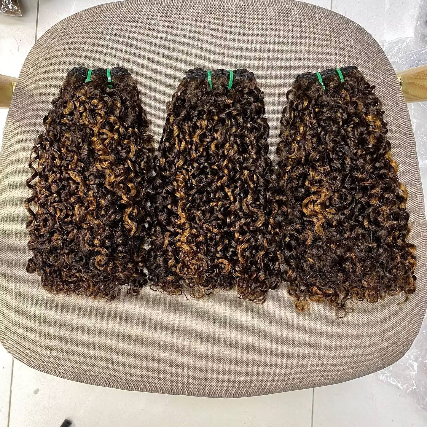 12a Wholesale Hot Selling Pixie Hair Bundle 100g Per Pack Double Drawn Pissy Curly Hair Extension 100% Human Hair