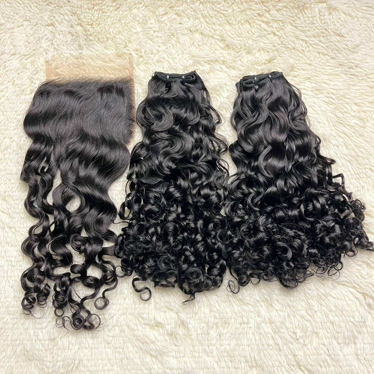 Super Double Drawn Hair Bundle Roman Curl Raw Virgin