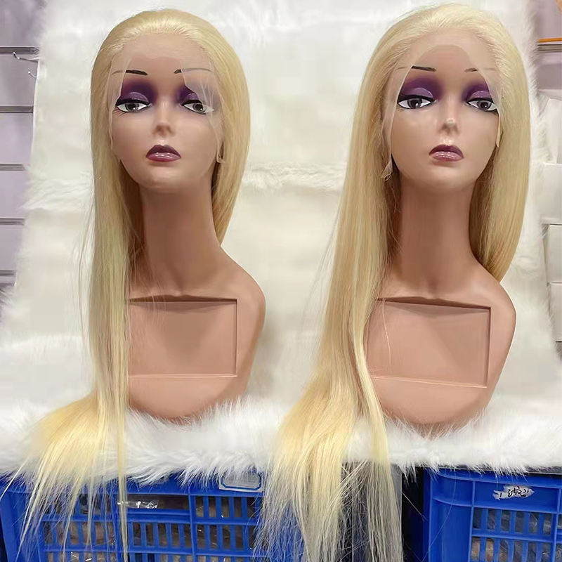 Raw Virgin Hair 10A Blonde 613 200% 13x4 Transparent Lace Frontal Wigs P30/613 Straight Human Hair for Black Woman