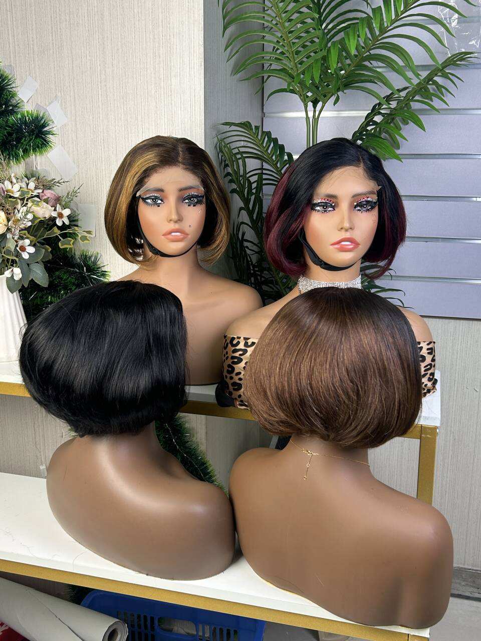 5*5 Closure Short Pixie Wigs for Natural Color Women 5x5 Human Hair Lace Closure