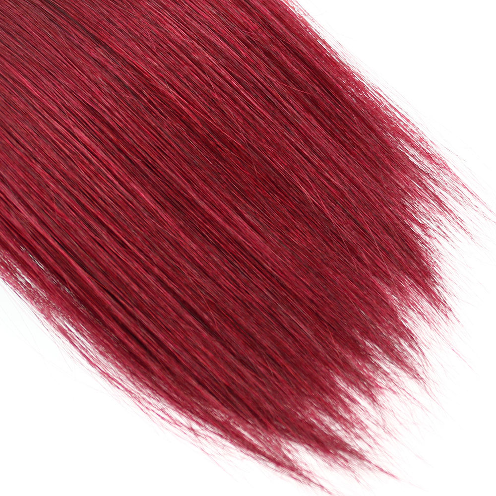 Double Drawn Fumi Hair 4/99j Straight 100% Original Human Hair Weave