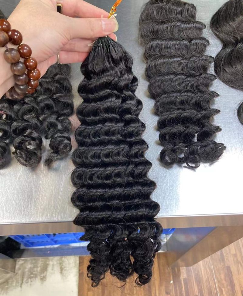 Hot Selling Pre-Looped Kinky Curly Crochet Braids Boho Braiding Bulk 100g Remy Human Hair Extensions No Weft