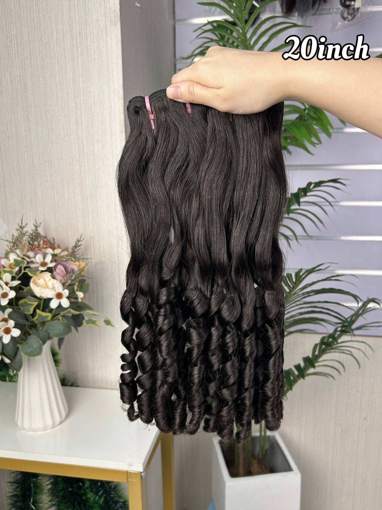 Fumi Super Double Drawn Virgin Black Human Hair Rose Curly Hair Bundles