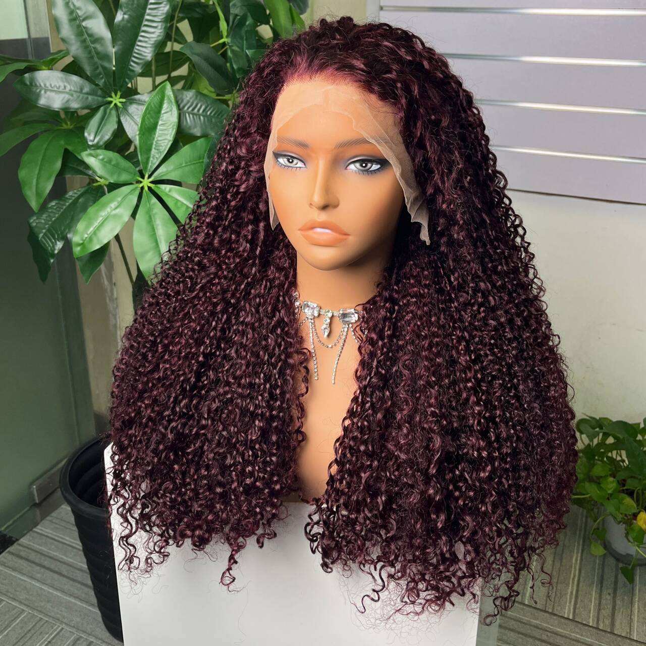 Super Double Drawn Lace Frontal Wig Raw Original Human Hair Vendors Pissy Curls Lace Frontal Wig