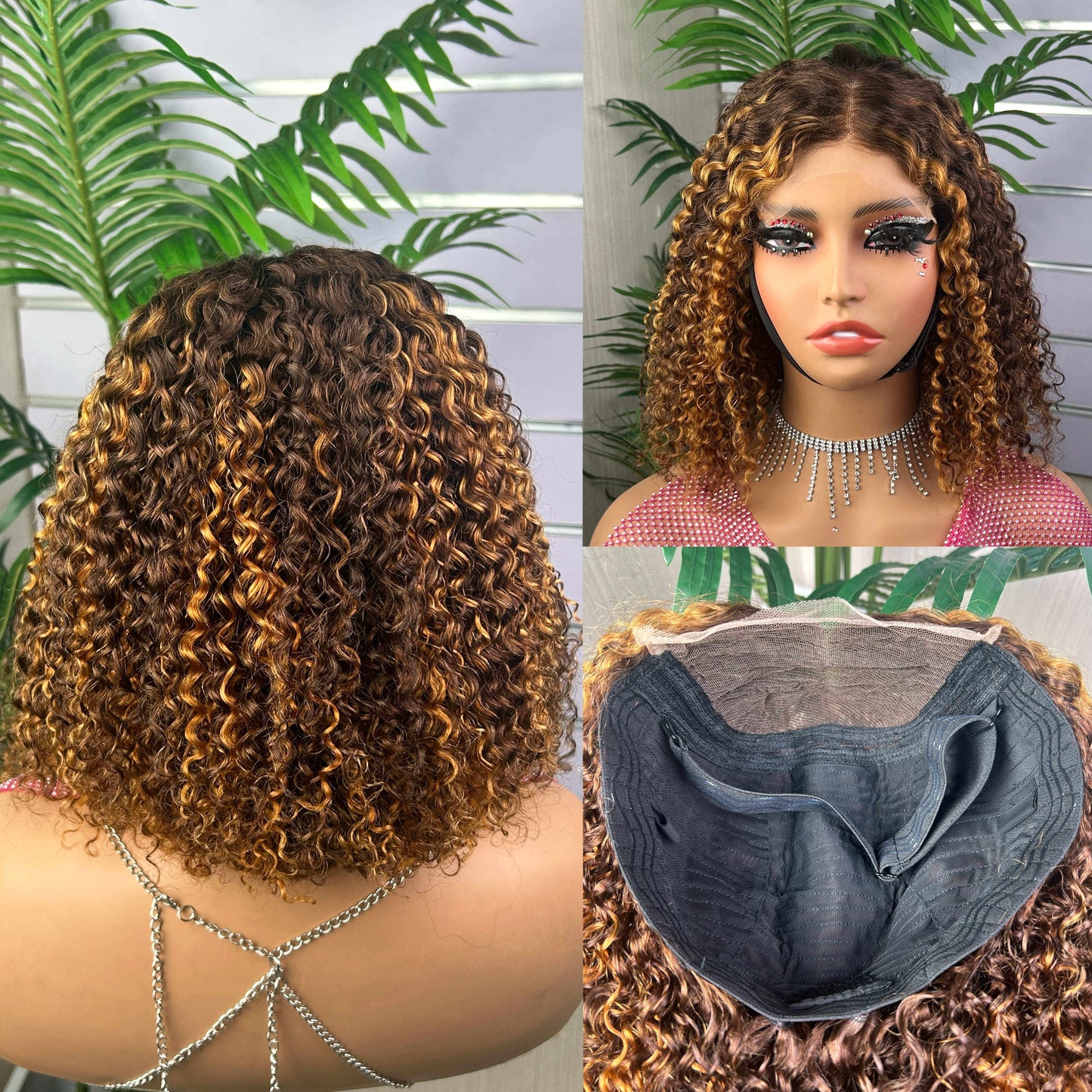 Wholesale Wig SDD Kinky Curly Bob Wig 100% Human Hair 5By5 Lace Closure Curly Wig Super Full Density