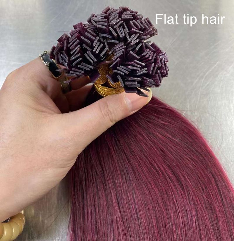 Wholesale 100g 1pc 100% Virgin Raw Flat Tip Human Hair Extensions