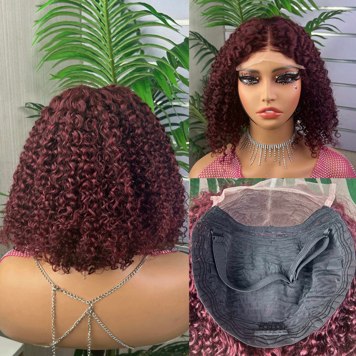 Wholesale Wig SDD Kinky Curly Bob Wig 100% Human Hair 5By5 Lace Closure Curly Wig Super Full Density