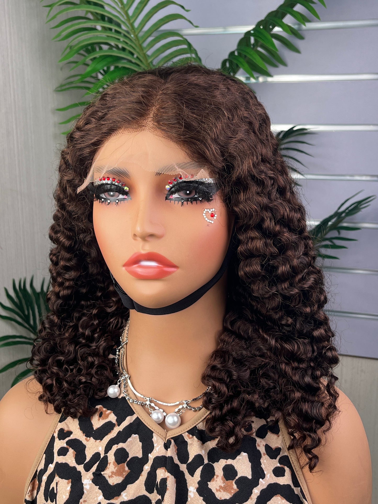 Wholesale Glueless Burmese Curl Wig Full Density 100% Human Hair 5x5 Lace Closure Wig Brown Color