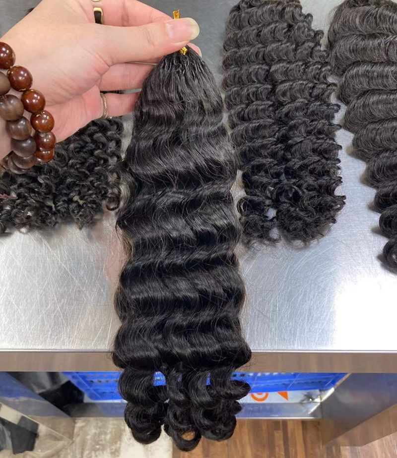 Hot Selling Pre-Looped Kinky Curly Crochet Braids Boho Braiding Bulk 100g Remy Human Hair Extensions No Weft