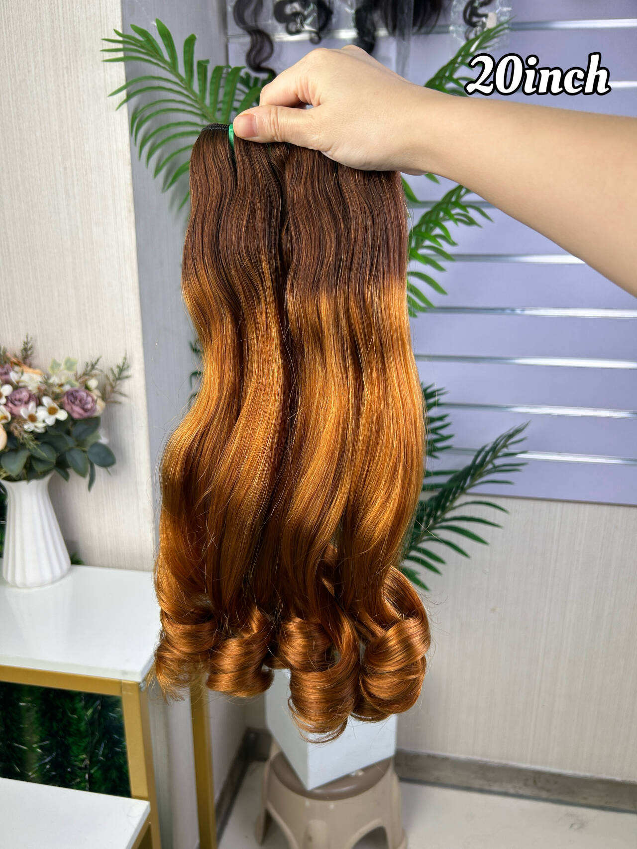 Fumi Super Double Drawn Virgin Burgundy Human Hair Bouncy Curly Bundles