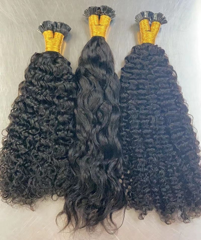 Wholesale 100g 1pc 100% Virgin Raw Flat Tip Human Hair Extensions