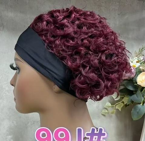 Wholesale Price Headband Curly Wigs Human Hair Curly Virgin Raw Glueless Wig for Black Women Ready to Ship