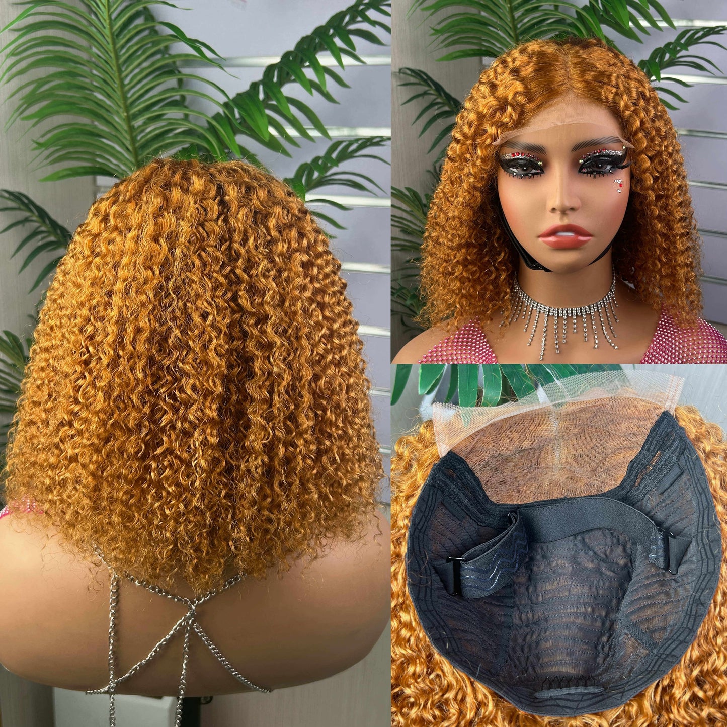 Wholesale Wig SDD Kinky Curly Bob Wig 100% Human Hair 5By5 Lace Closure Curly Wig Super Full Density