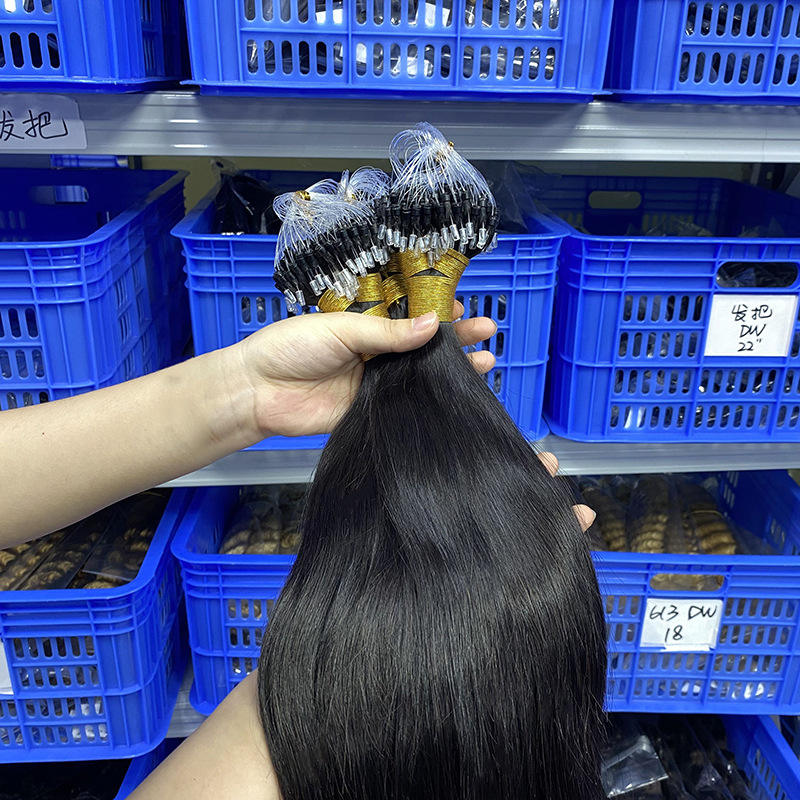 Raw Brazilian Hair Extension I-tip and Micro Links Micro-loop Hair Extensions Onda De Agua 14-26 Inch Micro Ring Loop 120g Hair
