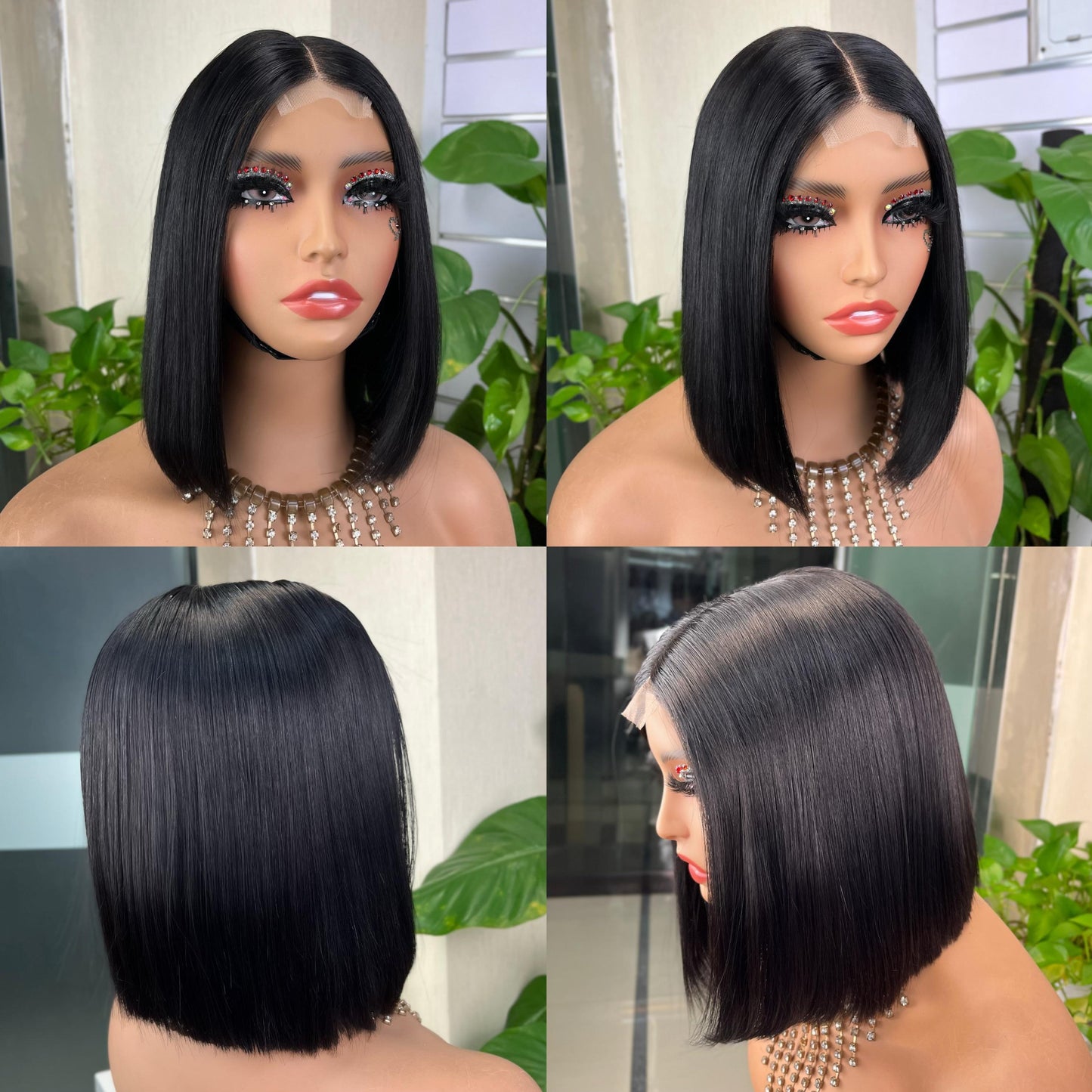 Wholesale Kim K 2x6 Lace Bob Wigs Vietnamese Double Drawn Wigs 12A Grade 100% Human Hair Bone Straight Hair Wigs