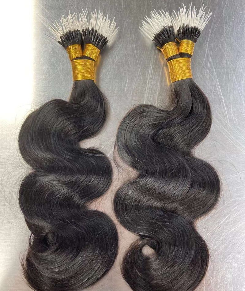 Wholesale 100% Virgin Brazilian Remy Raw Hair Extensions Thick End Keratin Flat U Nano I Tip Straight Style Human Hair