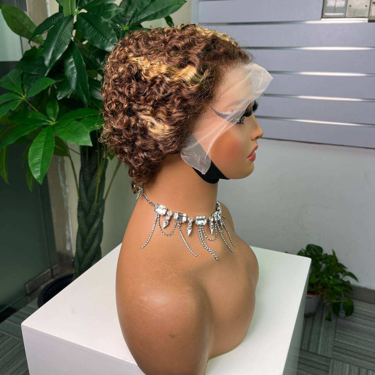 100% Human Hair 13x4 Frontal Curly Wig