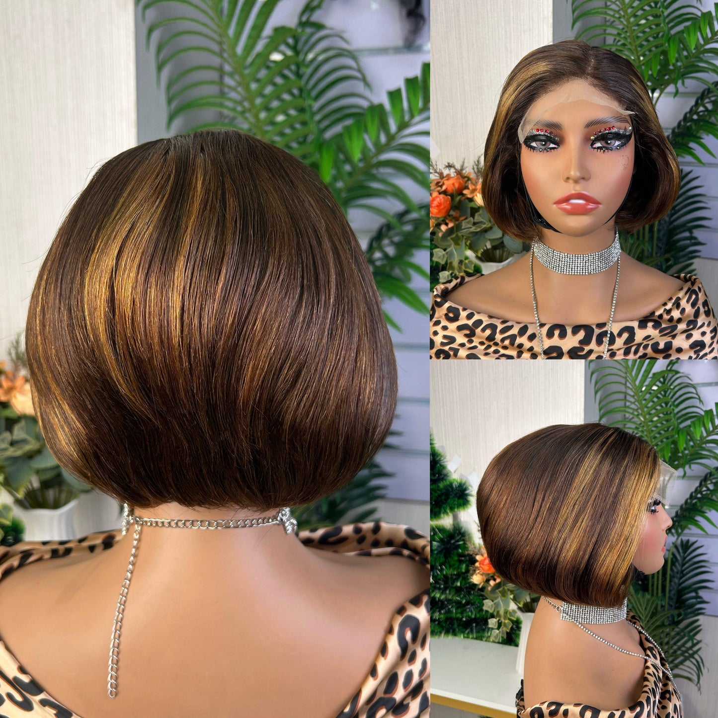 5*5 Closure Short Pixie Wigs for Natural Color Women 5x5 Human Hair Lace Closure