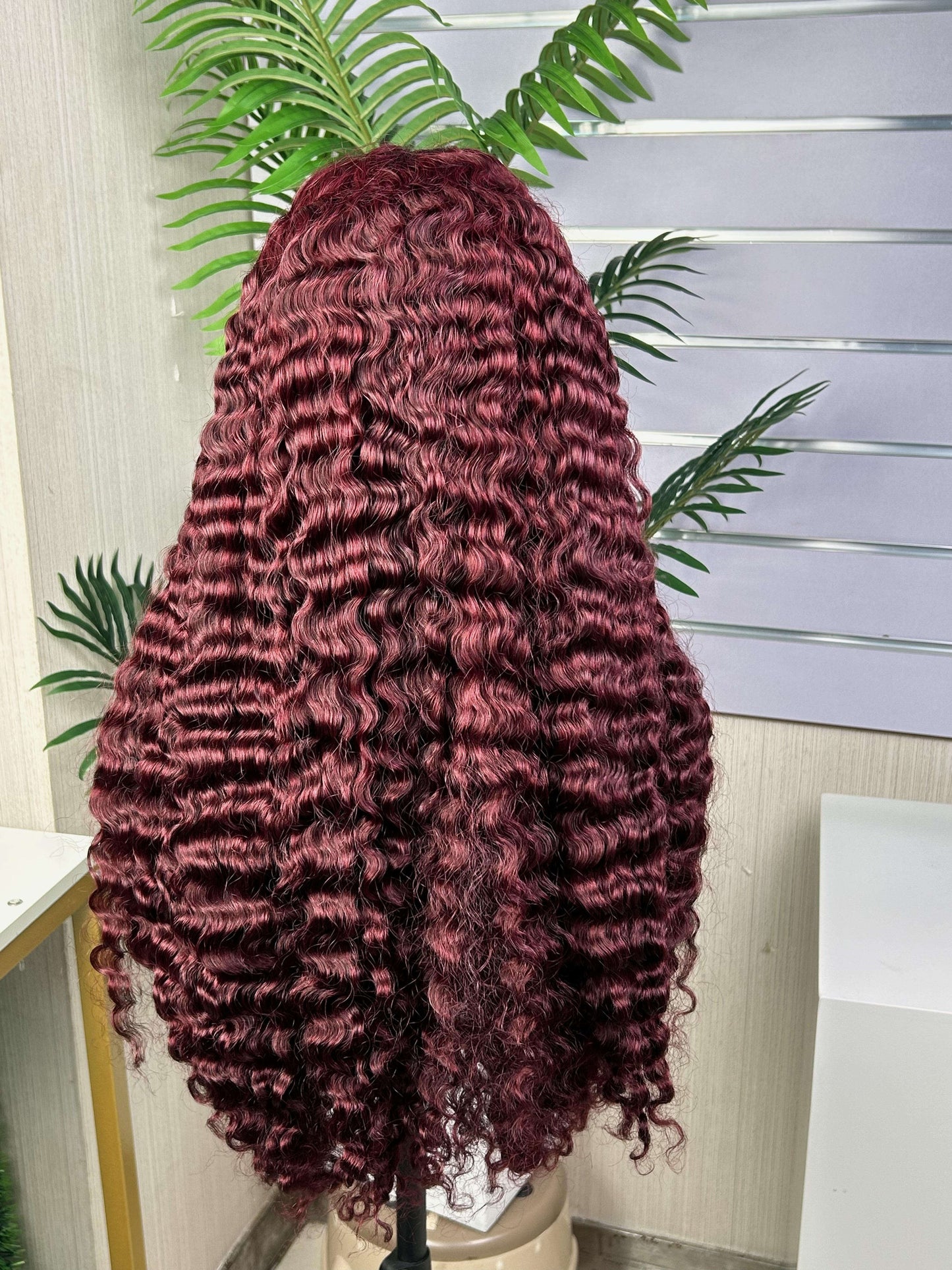 Wholesale SDD Quality Burmese Curl Closure Wig Full Density 100% Human Hair 5x5 Glueless Lace Closure Wig Wine Color