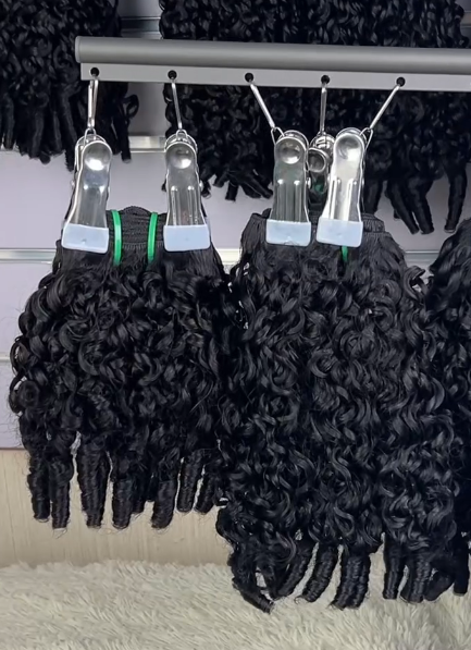 Wholesale Hot Selling Pixie Hair Bundle 100g Per Pack Double Drawn Spring Pissy Curly Hair Extension 100% Human Hair