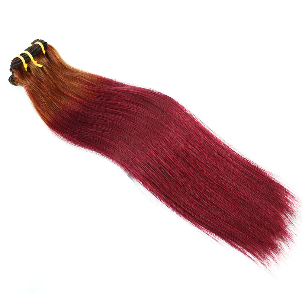 Double Drawn Fumi Hair 4/99j Straight 100% Original Human Hair Weave