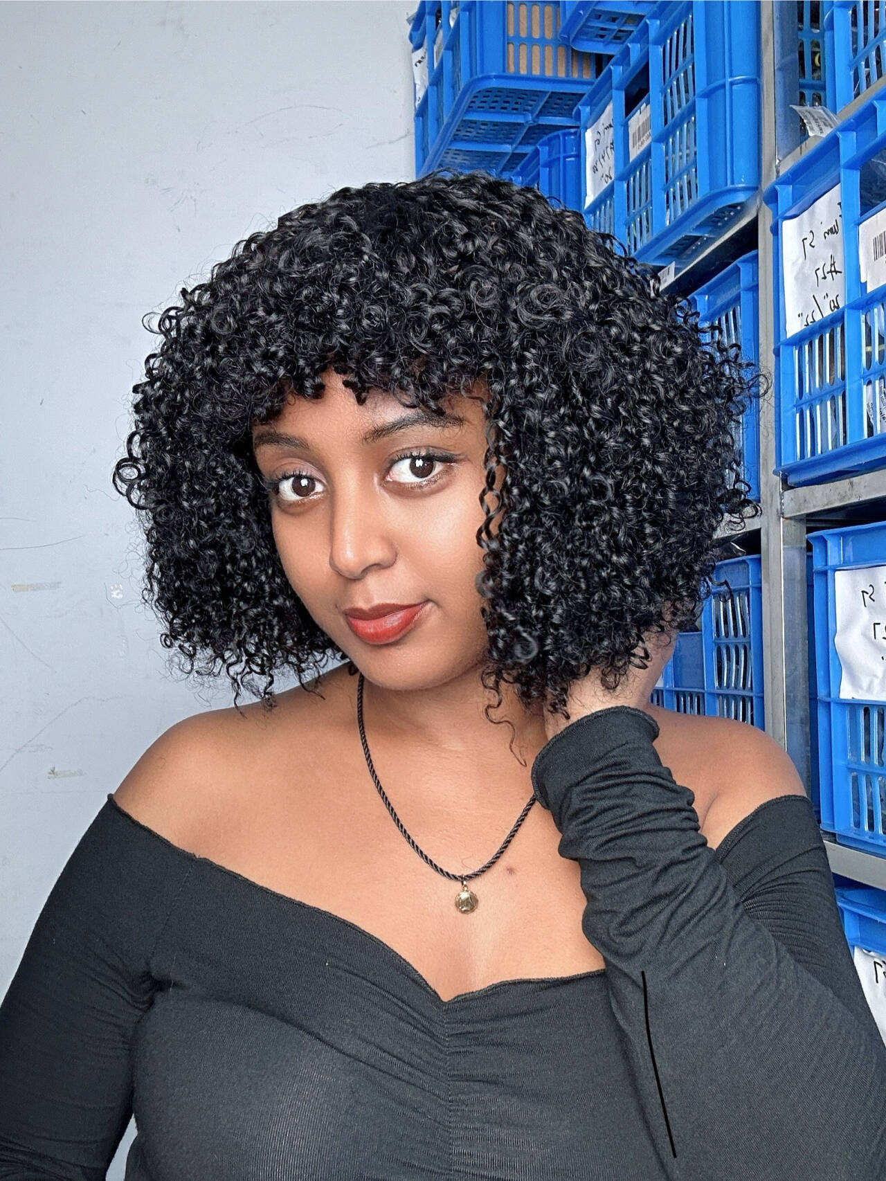 Hot Selling Factory Price Double Drawn Virgin Fringe Pissy Curly Wig Human Hair Wig